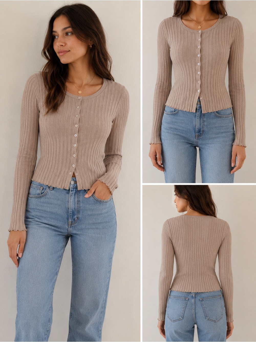 Copper Key Ribbed Button Front Cardigan NWT Size Large